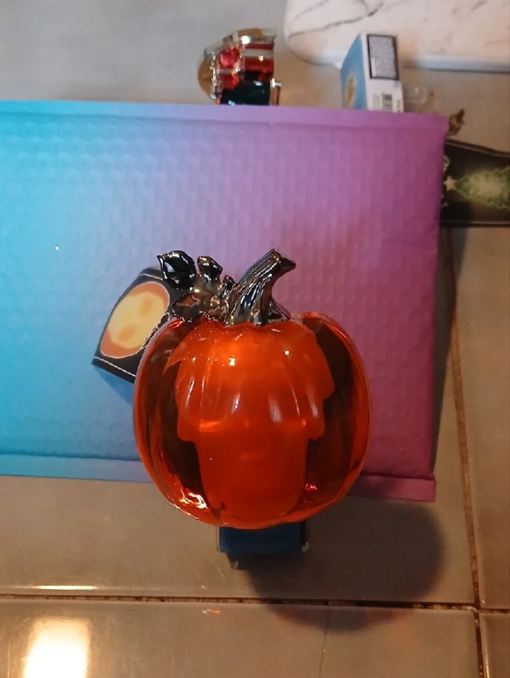 Wallflower Orange Glass Pumpkin Fragrance Accent
